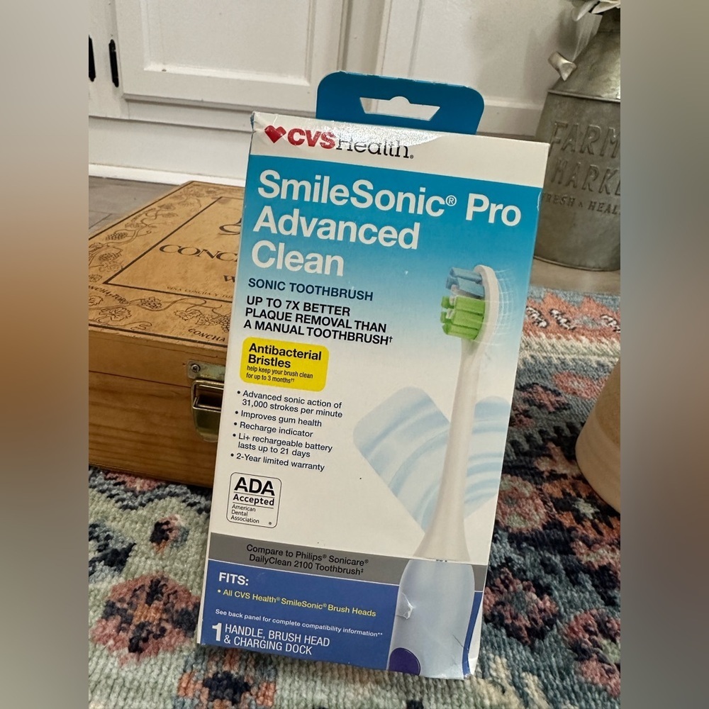 New CVS Health Smile Sonic Pro Advanced Electric Toothbrush Clean Sonic - Picture 10 of 14